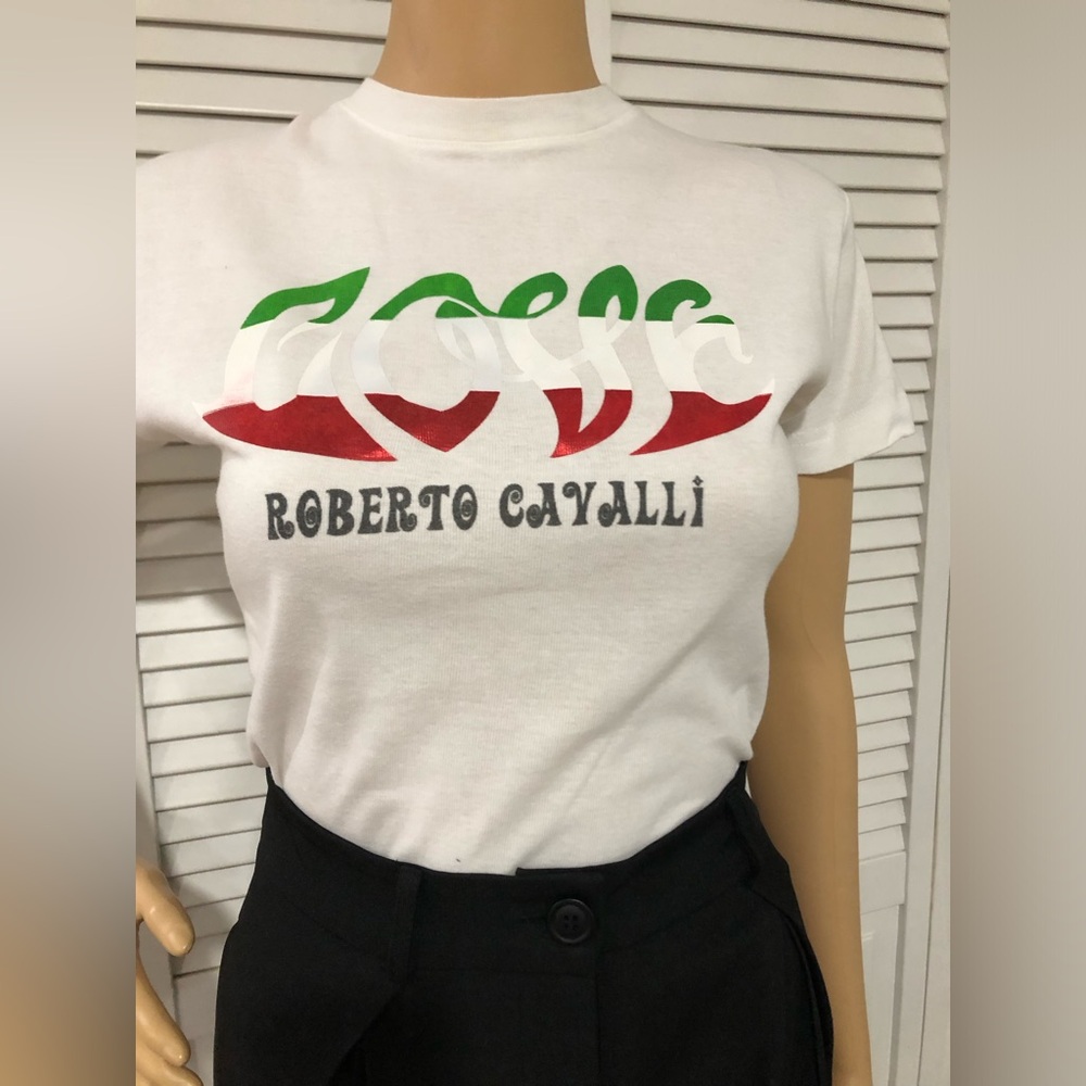 Roberto Cavalli Cream Label Logo Tee